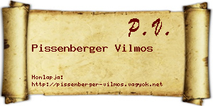 Pissenberger Vilmos névjegykártya
